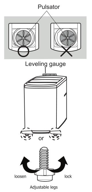 Leveling your washer
